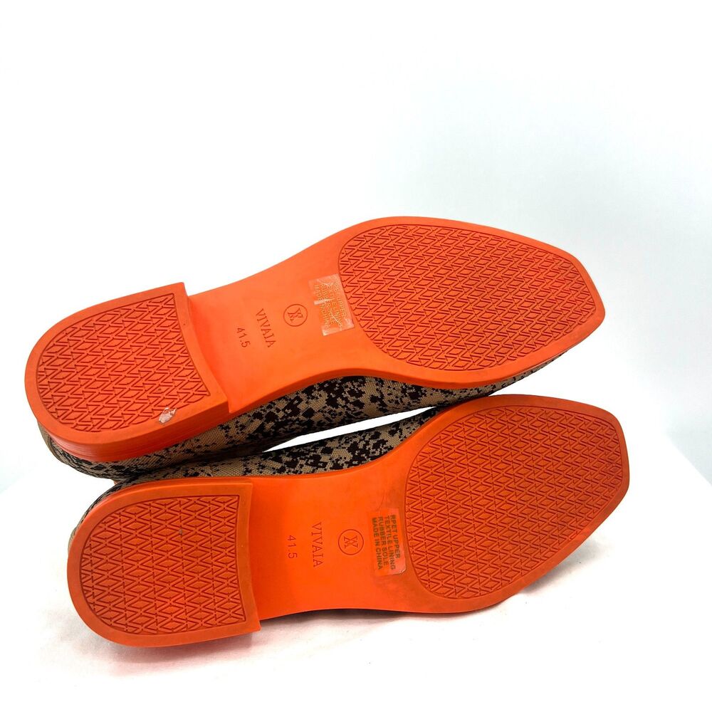 VIVAIA Knit Chelsea Ankle Boots Snakeskin Print Orange Sole EU 41.5 US 10 - Picture 8 of 10